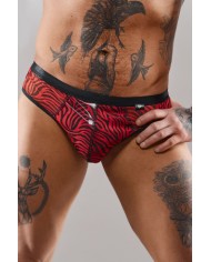 Slip type brésilien zébré rouge et noir - Regnes