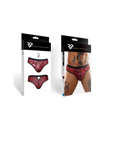 Slip type brésilien zébré rouge et noir - Regnes