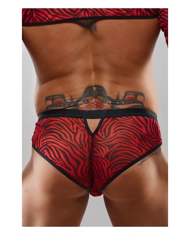 Slip type brésilien zébré rouge et noir - Regnes