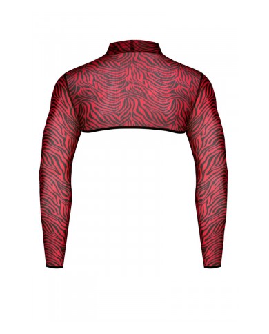 Crop top tulle zébré rouge et noir - Regnes