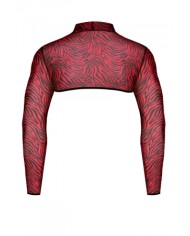 Crop top tulle zébré rouge et noir - Regnes
