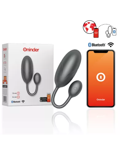 ONINDER - OEUF VIBRANT TOKYO NOIR 7,5 X 3,2 CM APPLICATION GRATUITE