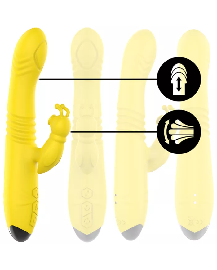 INTENSE - VIBRATEUR MULTIFONCTION TOKY UP & DOWN AVEC STIMULATEUR CLITORAL JAUNE INTENSE - VIBRATEUR MULTIFONCTION TOKY UP & DOWN AVEC STIMULATEUR CLITORAL JAUNE