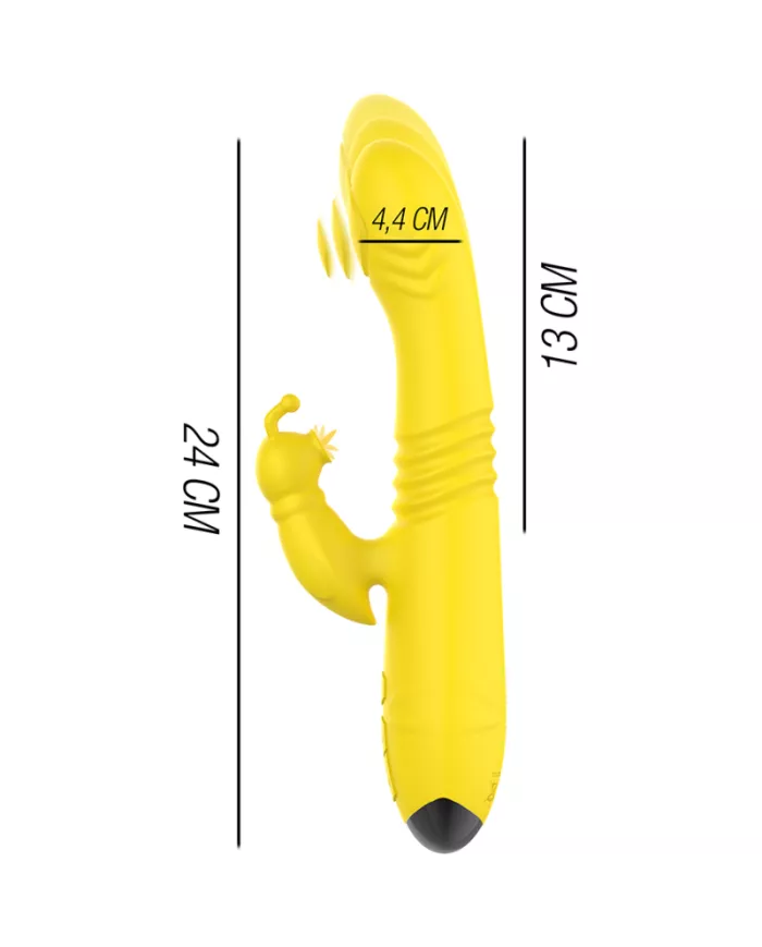 INTENSE - VIBRATEUR MULTIFONCTION TOKY UP & DOWN AVEC STIMULATEUR CLITORAL JAUNE INTENSE - VIBRATEUR MULTIFONCTION TOKY UP & DOWN AVEC STIMULATEUR CLITORAL JAUNE