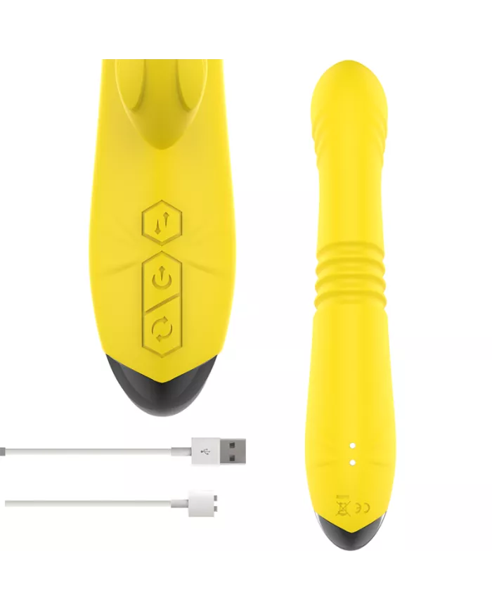 INTENSE - VIBRATEUR MULTIFONCTION TOKY UP & DOWN AVEC STIMULATEUR CLITORAL JAUNE INTENSE - VIBRATEUR MULTIFONCTION TOKY UP & DOWN AVEC STIMULATEUR CLITORAL JAUNE
