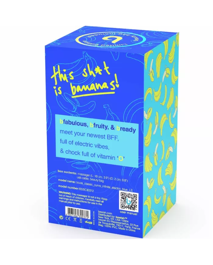 B SWISH - VIBRATEUR RECHARGEABLE EN SILICONE BLEU BCUTE CURVE INFINITE CLASSIC ÉDITION LIMITÉE B SWISH - VIBRATEUR RECHARGEABLE EN SILICONE BLEU BCUTE CURVE INFINITE CLASSIC ÉDITION LIMITÉE