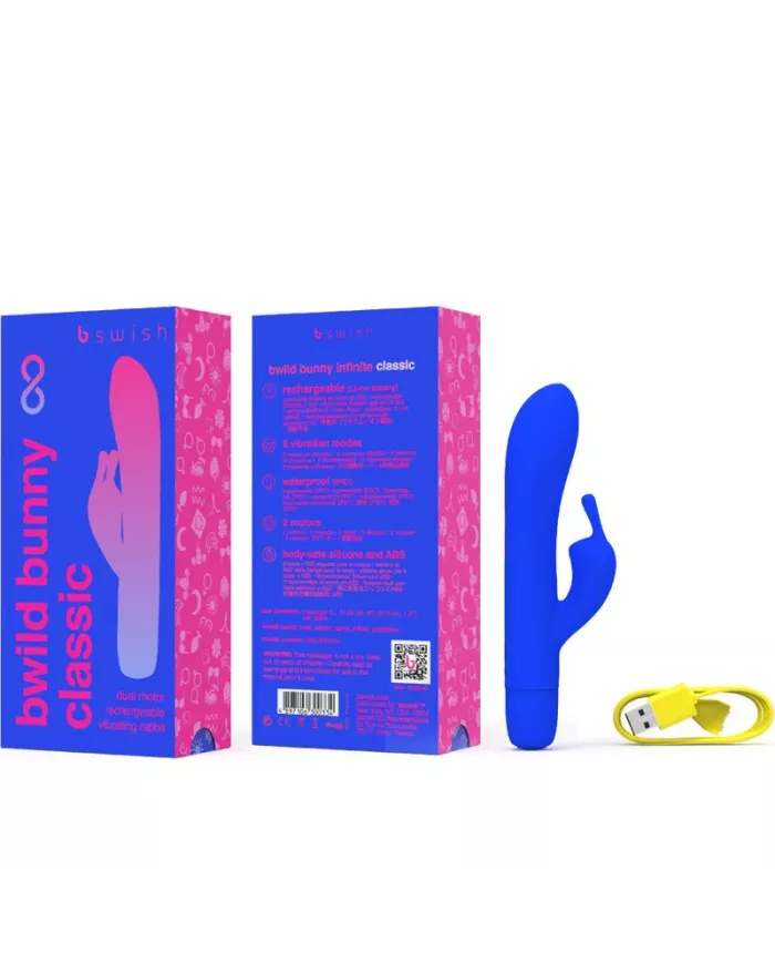 B SWISH - VIBRATEUR RECHARGEABLE CLASSIQUE BWILD BUNNY INFINITE SILICONE BLEU B SWISH - VIBRATEUR RECHARGEABLE CLASSIQUE BWILD BUNNY INFINITE SILICONE BLEU