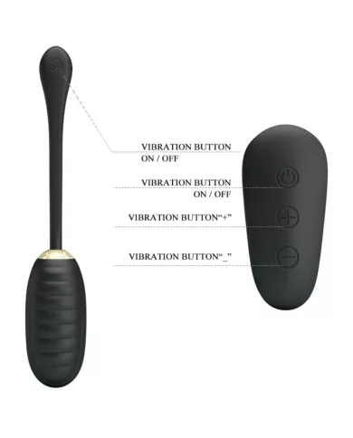 PRETTY LOVE - DOREEN OEUF VIBRANT RECHARGEABLE DE LUXE NOIR TÉLÉCOMMANDE