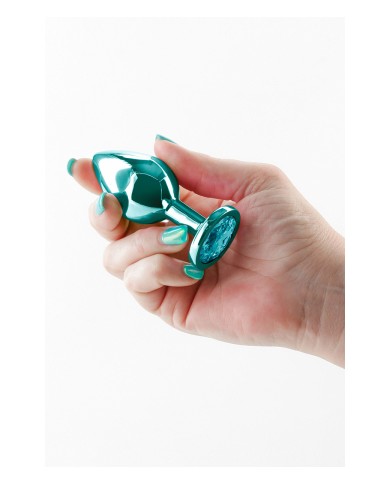 Plug bijou aluminium chromé vert M