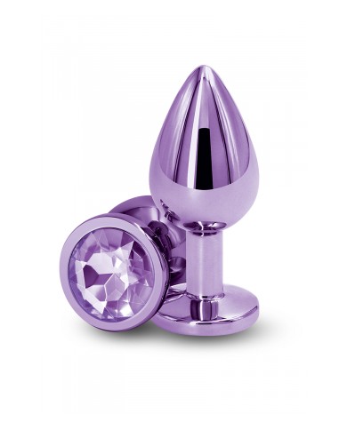 Plug bijou aluminium chromé violet M