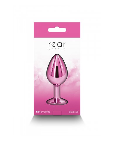 Plug bijou aluminium chromé rose M