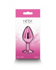 Plug bijou aluminium chromé rose M