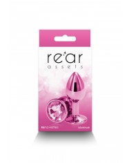 Plug bijou aluminium chromé rose S