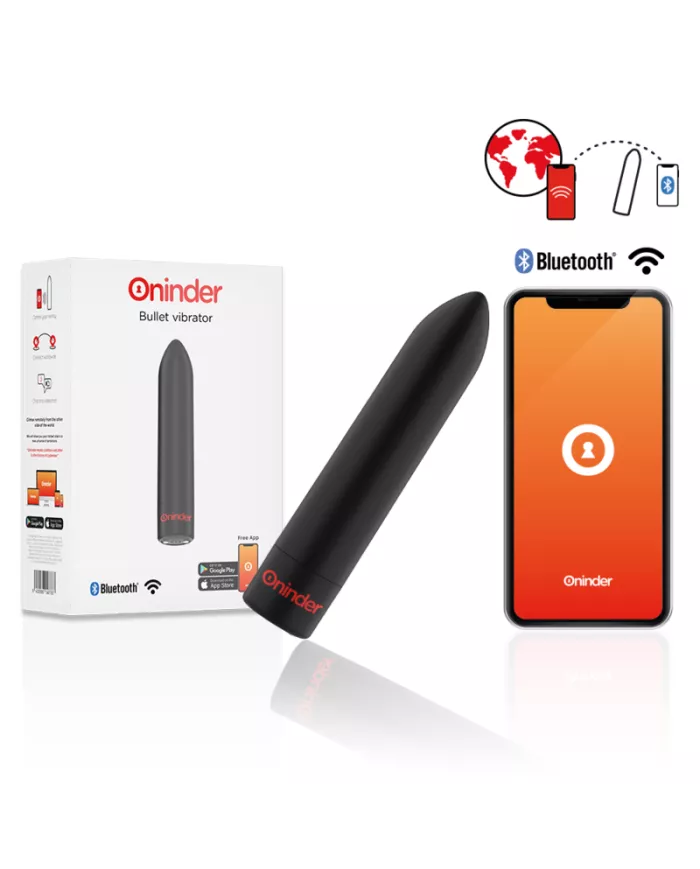 ONINDER - BERLIN VIBRATEUR BULLET NOIR 9 MODES 8,5 X 2 CM - APPLICATION GRATUITE