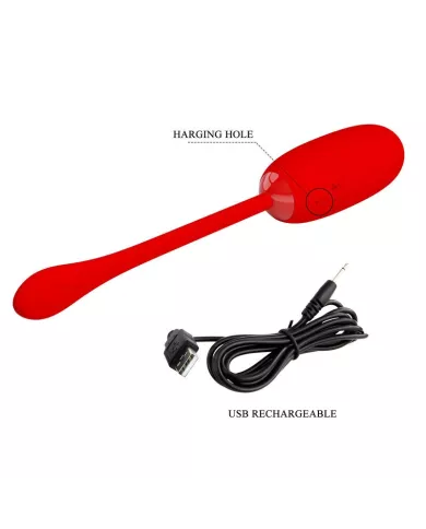 PRETTY LOVE - OEUF VIBRANT JULIUS IMPERMÉABLE-RECHARGEABLE ROUGE