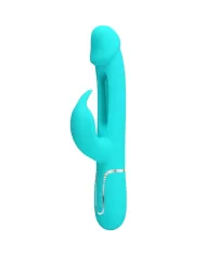 PRETTY LOVE - VIBRATEUR DEJON RABBIT 3 EN 1 MULTIFONCTION VERT AQUA