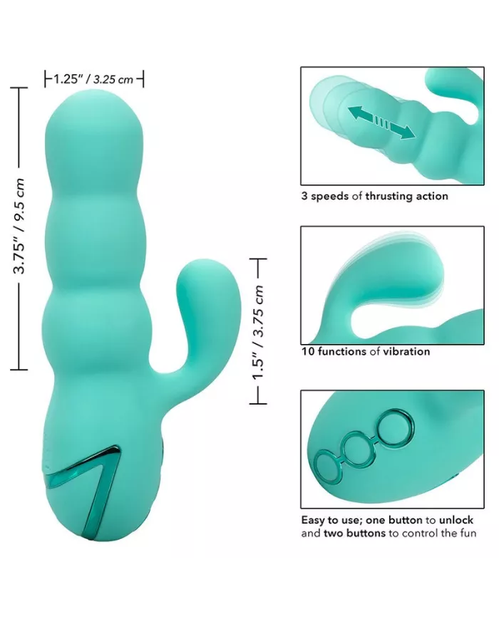 CALEXOTICS - VIBRATEUR DEL MAR DIVA RABBIR AQUA GREEN PAR CALIFORNIA DREAMING CALEXOTICS - VIBRATEUR DEL MAR DIVA RABBIR AQUA GREEN PAR CALIFORNIA DREAMING