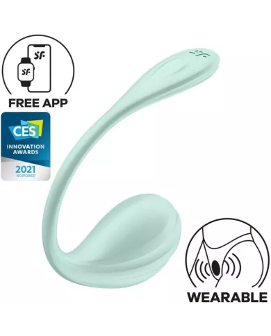 SATISFYER - APPLICATION GRATUITE STIMULATEUR DE POINT G PÉTALE LISSE VERT D'EAU SATISFYER - APPLICATION GRATUITE STIMULATEUR DE POINT G PÉTALE LISSE VERT D'EAU