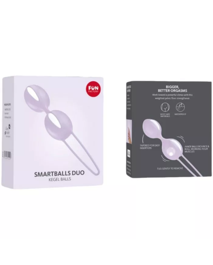 FUN FACTORY - SMARTBALLS DUO BOULES PELVIENNES BLANCHES / LILA