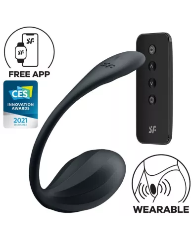 SATISFYER - RIBBED PETAL TÉLÉCOMMANDE DE STIMULATEUR DE POINT G NOIR APPLICATION GRATUITE SATISFYER - RIBBED PETAL TÉLÉCOMMANDE DE STIMULATEUR DE POINT G NOIR APPLICATION GRATUITE