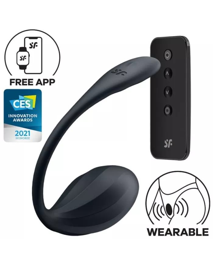 SATISFYER - RIBBED PETAL TÉLÉCOMMANDE DE STIMULATEUR DE POINT G NOIR APPLICATION GRATUITE SATISFYER - RIBBED PETAL TÉLÉCOMMANDE DE STIMULATEUR DE POINT G NOIR APPLICATION GRATUITE