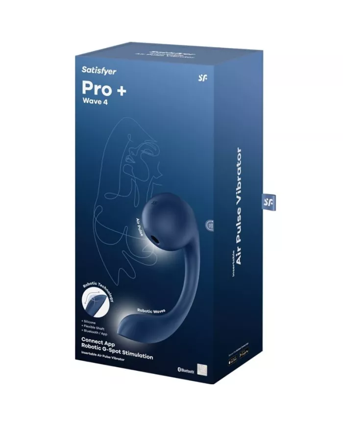 SATISFYER - PRO+ WAVE 4 STIMULATEUR POINT G ET IMPULSION D'AIR APPLICATION GRATUITE BLEU FONCÉ SATISFYER - PRO+ WAVE 4 STIMULATEUR POINT G ET IMPULSION D'AIR APPLICATION GRATUITE BLEU FONCÉ