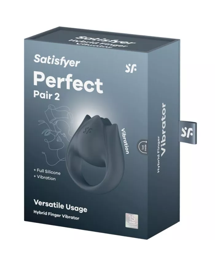 SATISFYER - PERFECT PAIR 2 MULTIVIBRATEUR 2 EN 1 ANNEAU PÉNIS ET STIMULATEUR DE DOIGTS GRIS SATISFYER - PERFECT PAIR 2 MULTIVIBRATEUR 2 EN 1 ANNEAU PÉNIS ET STIMULATEUR DE DOIGTS GRIS