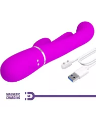 PRETTY LOVE - SHANIA TRIPLE RABBIT VIBRATEUR MULTIFONCTION ROSE