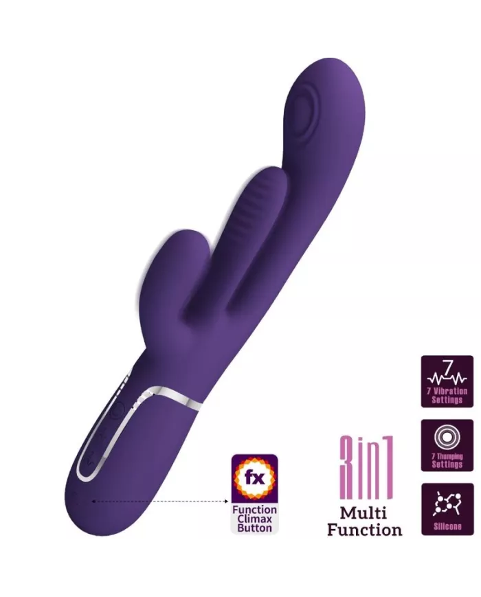 PRETTY LOVE - SHANIA TRIPLE RABBIT VIBRATEUR MULTIFONCTION VIOLET PRETTY LOVE - SHANIA TRIPLE RABBIT VIBRATEUR MULTIFONCTION VIOLET
