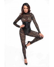 Combinaison corset Enigma F299 dentelle et wetlook