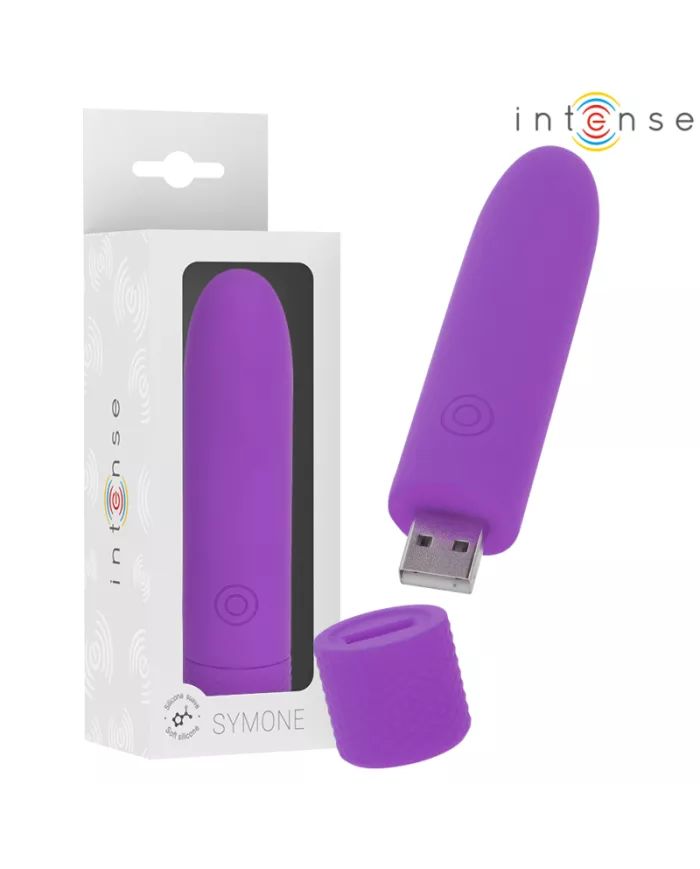 INTENSE - SYMONE BULLET VIBRANT RECHARGEABLE USB 8 VIBRATIONS VIOLET 10 X 2,2 CM INTENSE - SYMONE BULLET VIBRANT RECHARGEABLE USB 8 VIBRATIONS VIOLET 10 X 2,2 CM