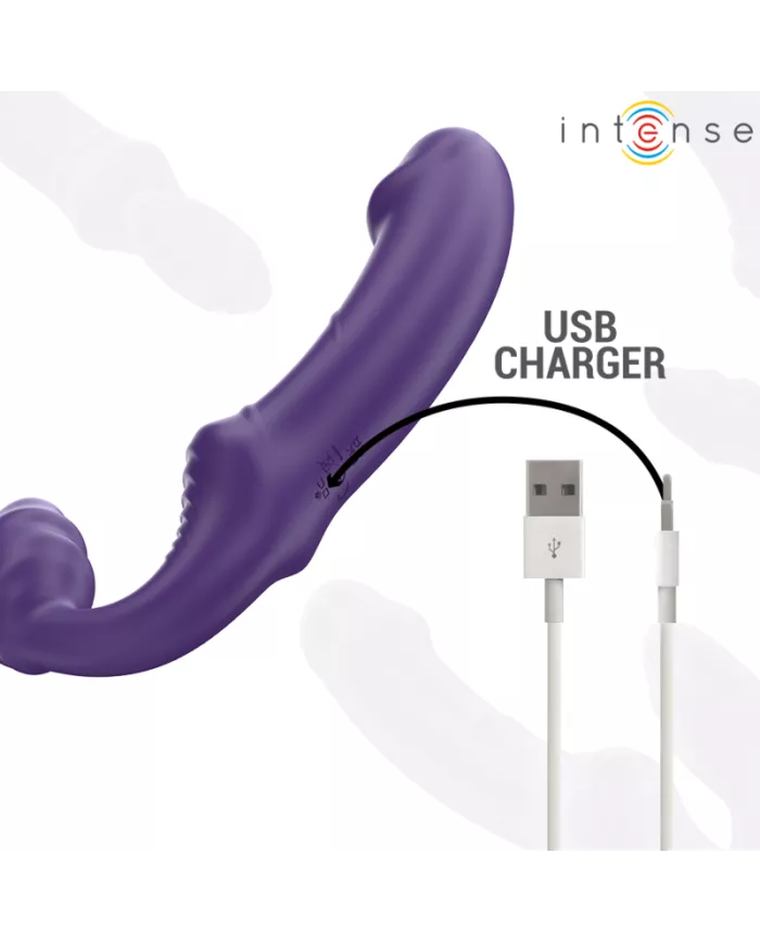 INTENSE - JILL DOUBLE VIBRATEUR 20 CM VIOLET TÉLÉCOMMANDE