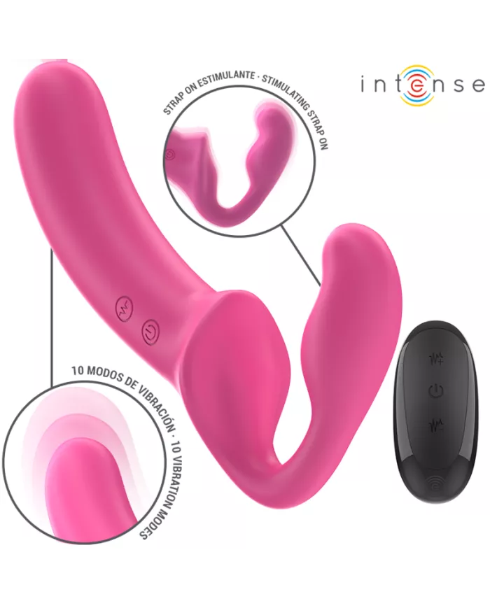 INTENSE - AMY DOUBLE VIBRATEUR 20 CM ROSE TÉLÉCOMMANDE