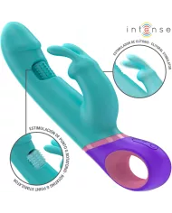 INTENSE - MONICA VIBRATEUR RABBIT AVEC STIMULATEUR DE POINT G ROTATIF BLEU