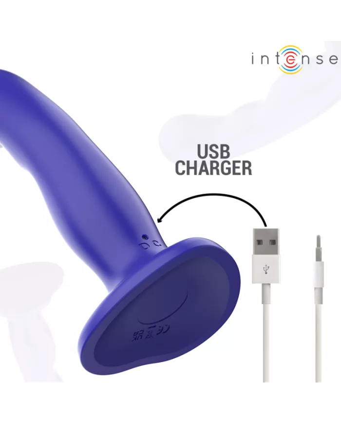 INTENSE - SHORTY VIBRATEUR AVEC VENTOUSE TÉLÉCOMMANDE BLEUE