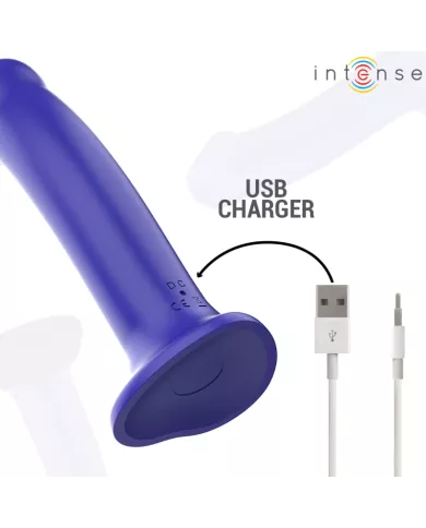 INTENSE - VICTORIA VIBRATEUR AVEC VENTOUSE 10 VIBRATIONS BLEU FONCÉ TÉLÉCOMMANDE