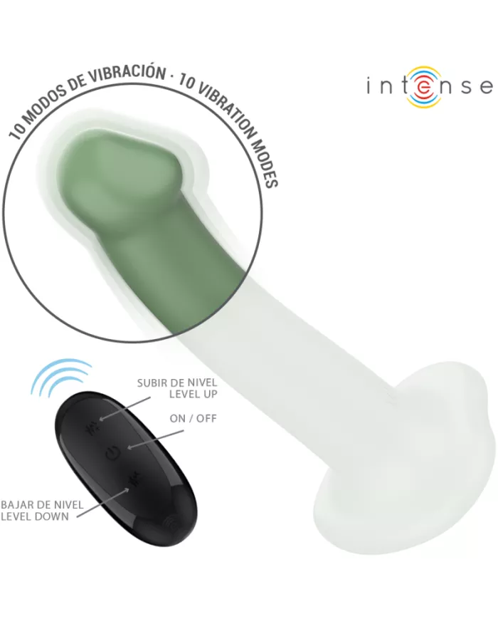 INTENSE - BECCA VIBRATEUR AVEC VENTOUSE 10 VIBRATIONS TÉLÉCOMMANDE VERTE