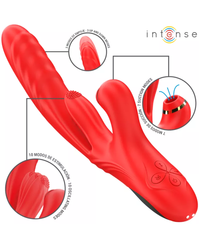 INTENSE - KAROL VIBRATEUR MULTIFONCTION POUSSÉE & STIMULATION & ONDES STIMULANTES ROUGE INTENSE - KAROL VIBRATEUR MULTIFONCTION POUSSÉE & STIMULATION & ONDES STIMULANTES ROUGE