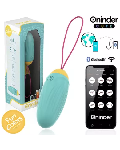 ONINDER CUTE - ŒUF VIBRO-ROTATIF EN SILICONE AVEC PIERRE PRÉCIEUSE - APPLICATION GRATUITE DANS LE MONDE ENTIER
