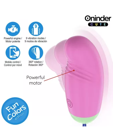 ONINDER CUTE - ŒUF VIBRO-ROTATIF 360° EN SILICONE - APPLICATION GRATUITE DANS LE MONDE ENTIER