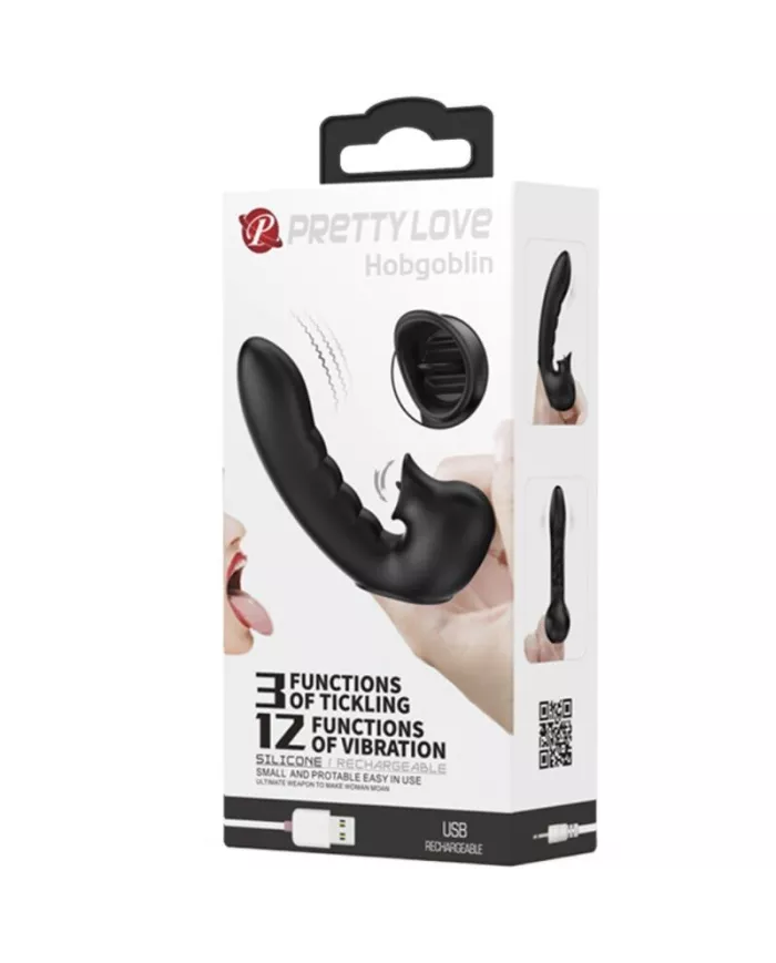 PRETTY LOVE - HOBGOBLIN BOÎTE À DOIGTS VIBRANTS 12 VIBRATIONS + STIMULATEUR DE CLITORIS NOIR PRETTY LOVE - HOBGOBLIN BOÎTE À DOIGTS VIBRANTS 12 VIBRATIONS + STIMULATEUR DE CLITORIS NOIR