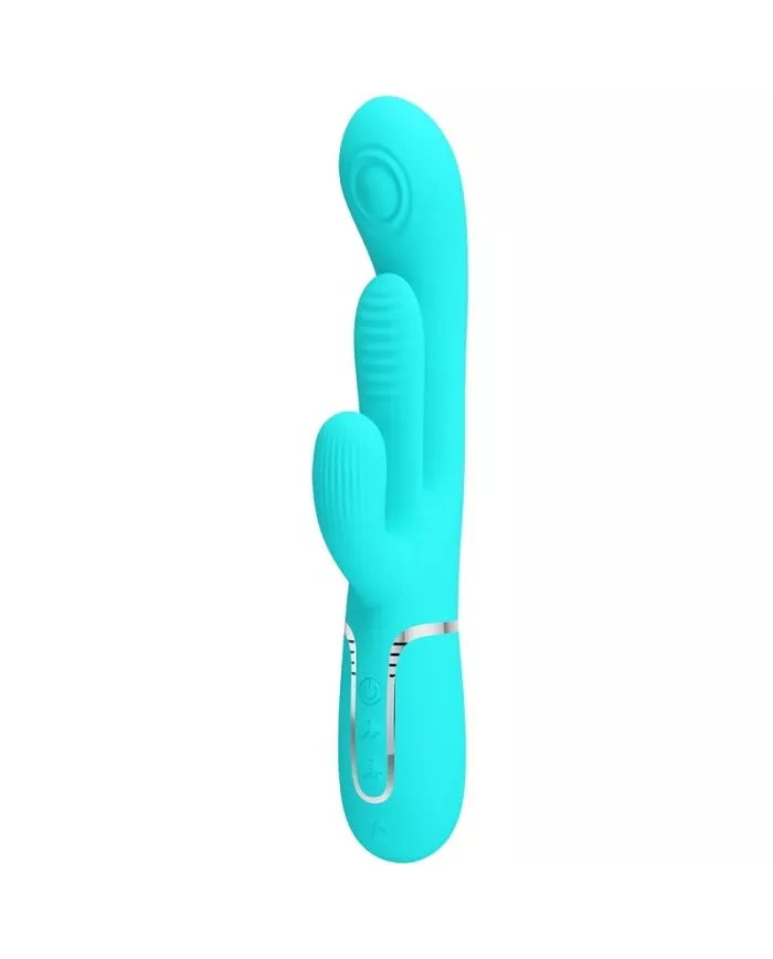 PRETTY LOVE - SHANIA TRIPLE RABBIT VIBRATEUR MULTIFONCTION 3 EN 1 BLEU