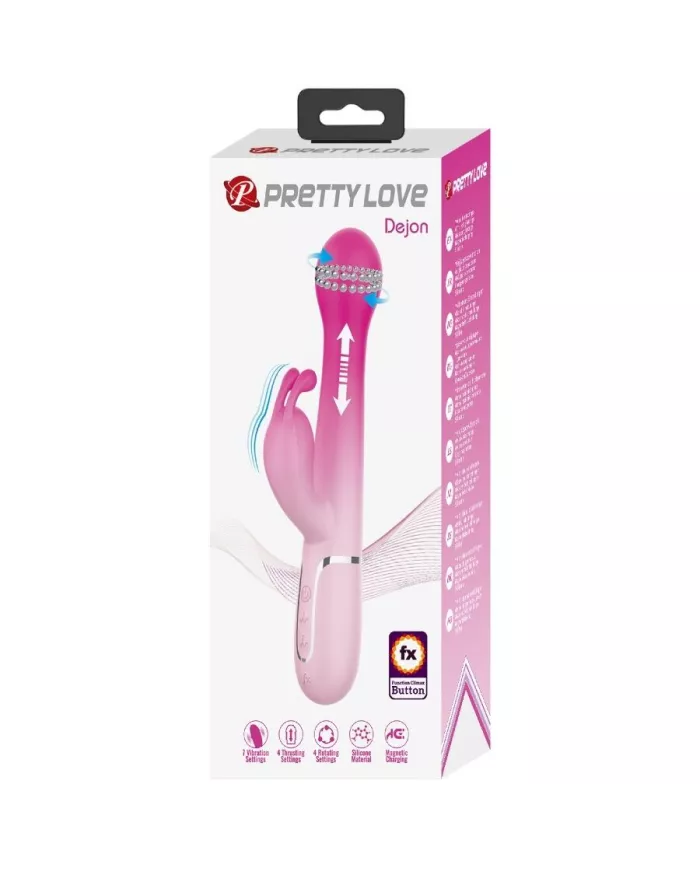 PRETTY LOVE - VIBRATEUR LAPIN MULTIFONCTION 3 EN 1 DEJON ROSE PRETTY LOVE - VIBRATEUR LAPIN MULTIFONCTION 3 EN 1 DEJON ROSE