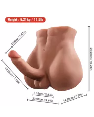 XISE - BERTLETT DILDO ASS GODE RÉALISTE ET MASTURBATEUR ANUS POSITION FRONTALE AVEC POUSSÉE 18 CM