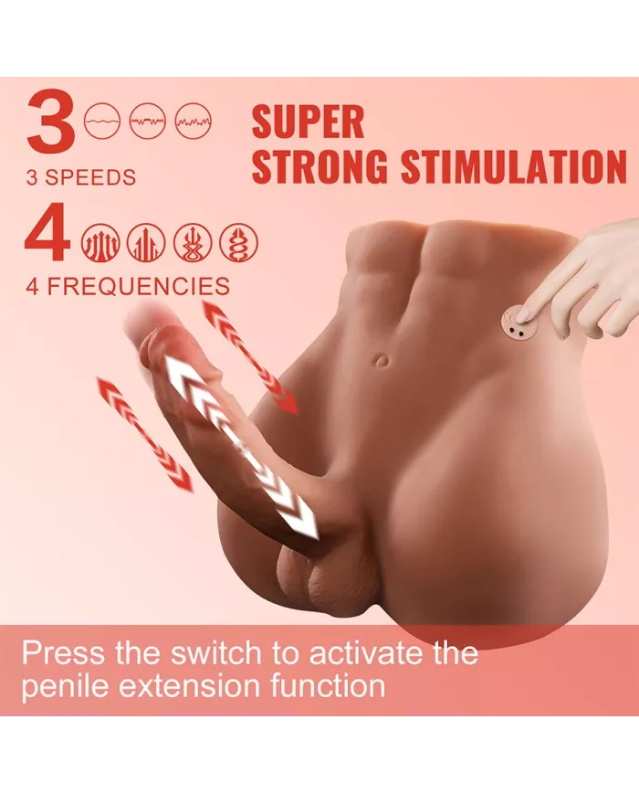 XISE - BERTLETT DILDO ASS GODE RÉALISTE ET MASTURBATEUR ANUS POSITION FRONTALE AVEC POUSSÉE 18 CM