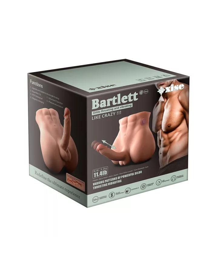 XISE - BERTLETT DILDO ASS GODE RÉALISTE ET MASTURBATEUR ANUS POSITION FRONTALE AVEC POUSSÉE 18 CM