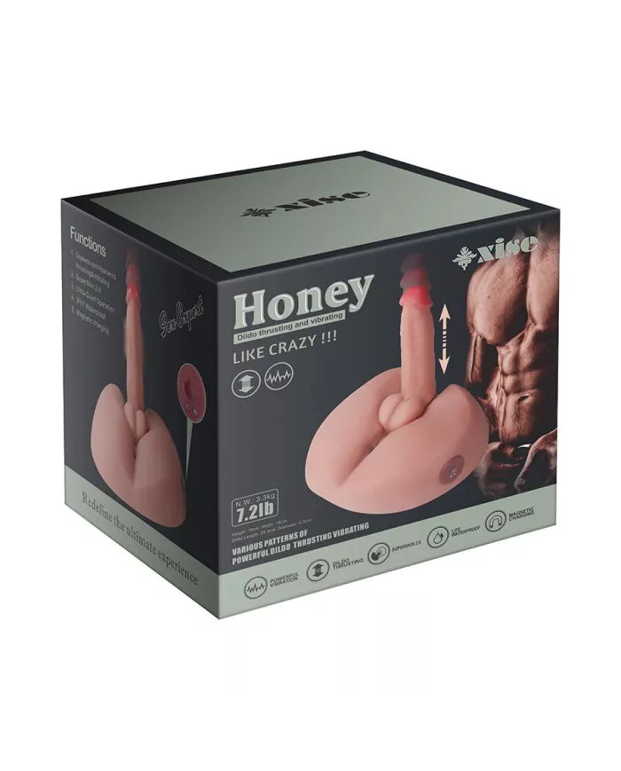 XISE - MASTURBATEUR GODE RÉALISTE HONEY AVEC VIBRATION 25 CM