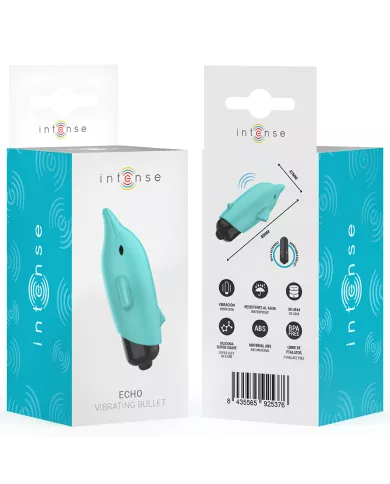 INTENSE - ECHO BALLE VIBRANTE BLEU DAUPHIN 8 X 4,7 CM