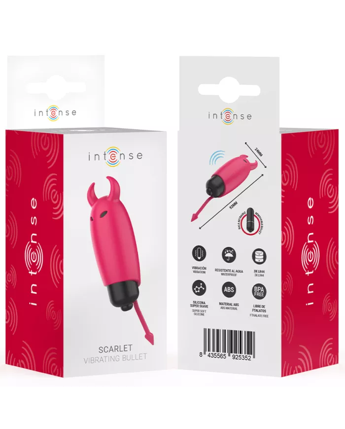 INTENSE - BALLE VIBRANTE ÉCARLATE RED DEMON 9,3 X 2,4 CM INTENSE - BALLE VIBRANTE ÉCARLATE RED DEMON 9,3 X 2,4 CM