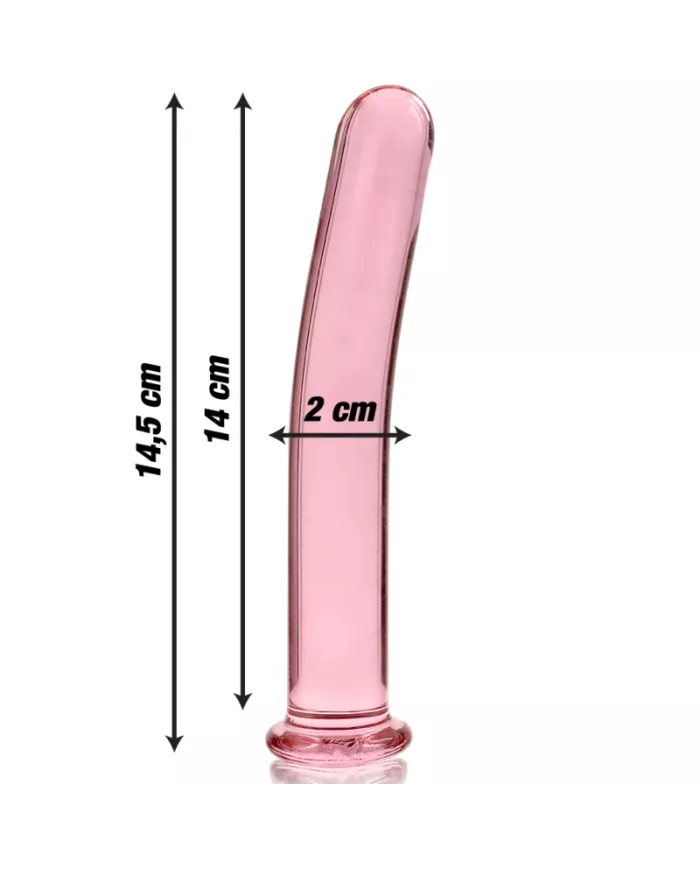 NEBULA SERIES BY IBIZA - MODÈLE 8 GODE EN VERRE BOROSILICATE ROSE 14.5 CM -O- 2 CM